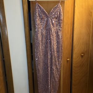 Elegant Sequin Pink Dress